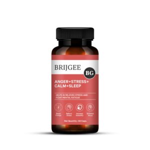 Brijgee Ayurvedic Sleep & Stress Relief Capsules – Ashwagandha, Jatamansi, Brahmi, Tagar Blend – Non-Habit Forming, Natural Night time Calm”
